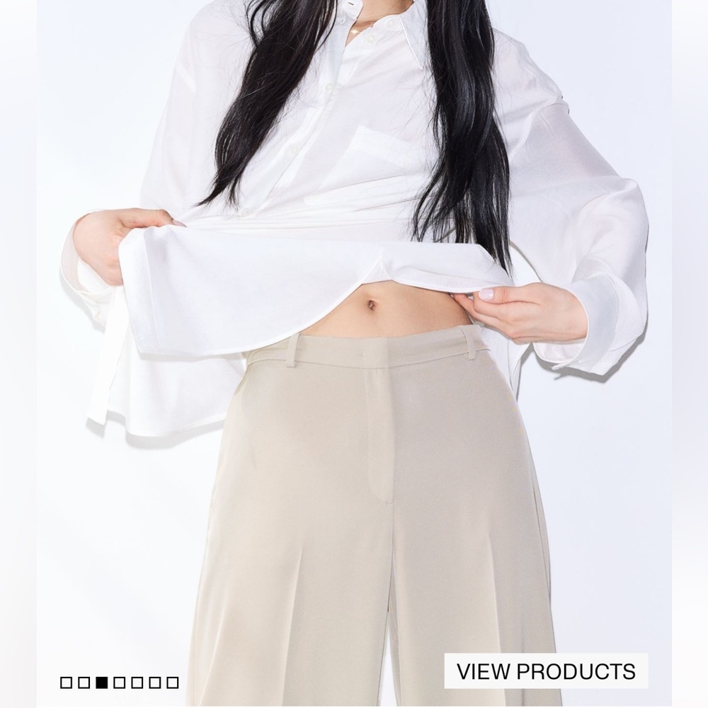 H&M Wide Leg Twill Pants - Picture 3 of 7